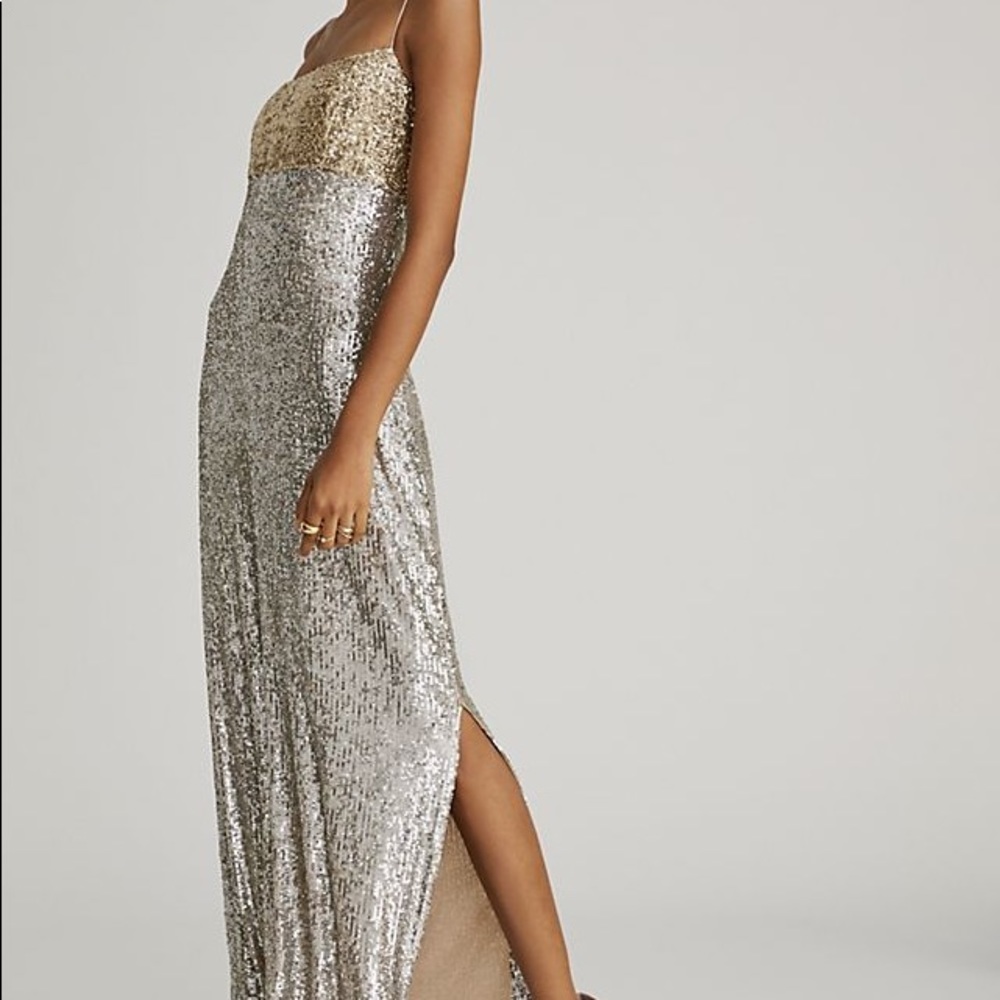 NWT Sachin + Babi dress - stunning silver-gold sequin dress